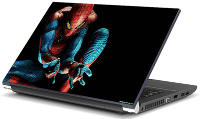 Geek SPIDERMAN HANGING Laminated Vinyl Laptop Decal 15.6