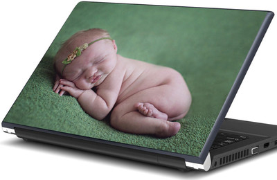 

Artifa Cute Baby sleeping on green carpet Vinyl Laptop Decal 15.6