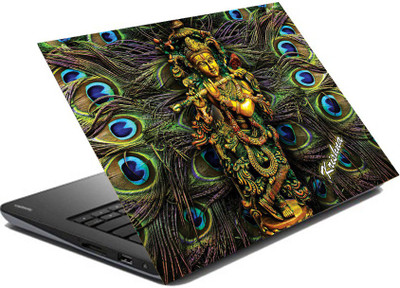 

hifex lord krishna with peacock feather vinyl Laptop Decal 15.6