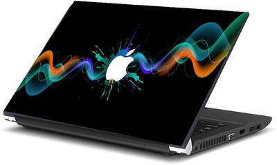 

Geek White Apple Colourfull Waves Laminated Vinyl Laptop Decal 15.6