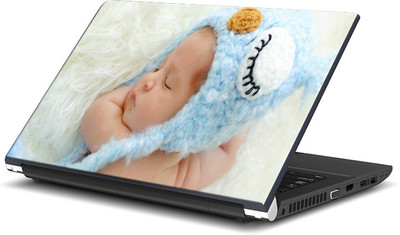 

ShopMantra Cute Baby Sleeping Woolen Cap Vinyl Laptop Decal 15.6