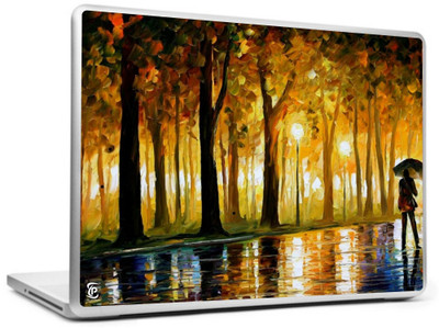 

Print Shapes Yellow rain painting Vinyl Laptop Decal 15.6