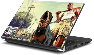 

ShopMantra Grand Theft Auto Character with Dog Vinyl Laptop Decal 15.6