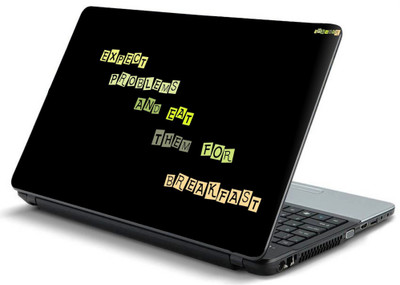

Geek Expect Problems And Eat Them Quote HQ Laminated Vinyl Laptop Decal 15.6