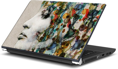 

ShopMantra Oil Canvas Girl Painting Vinyl Laptop Decal 15.6