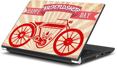

ShopMantra Happy Friendship Day Bike Design Vinyl Laptop Decal 15.6