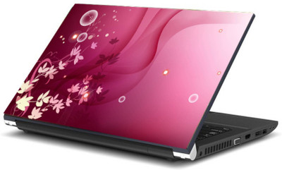 

Print Shapes White Flowers on Pink Vinyl Laptop Decal 15.6