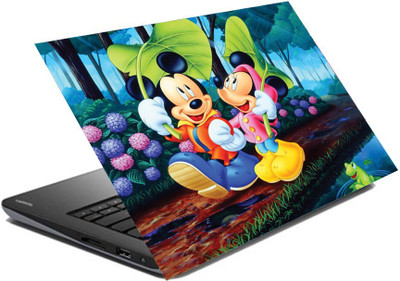 

hifex cartoon mickey and mini mouse in garden vinyl Laptop Decal 15.6