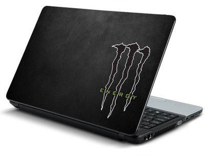 

Geek Monster Energy Logo Black And White HD HQ Laminated Vinyl Laptop Decal 15.6