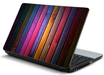 

Geek planks strips vertical multicolored HQ Laminated Vinyl Laptop Decal 15.6
