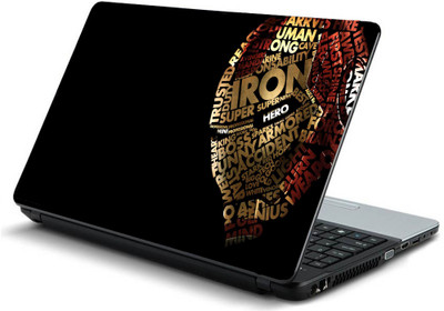 

Geek IRONMAN TYPOGRAPHY FACE Laminated Vinyl Laptop Decal 15.6