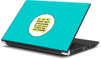 

ShopMantra You Can Put Square Pegs Quote Typograhy Design Vinyl Laptop Decal 15.6