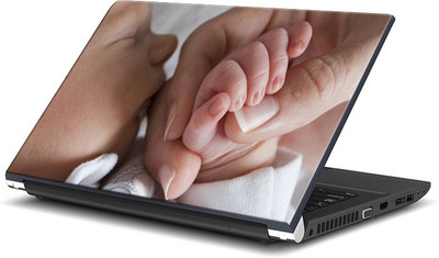 

ShopMantra Little Baby with Mother's Fingers Vinyl Laptop Decal 15.6
