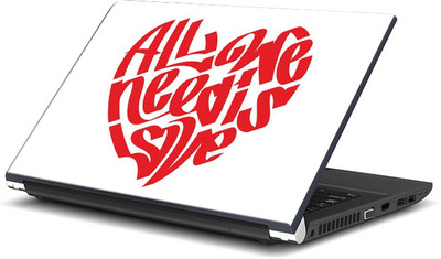 

ShopMantra All We Need Is Love Heart Typography Vinyl Laptop Decal 15.6