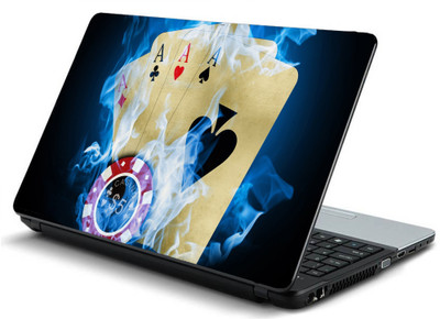 

Geek blue flame cards HQ Laminated Vinyl Laptop Decal 15.6