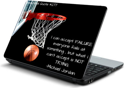 

Geek basket ball quote - I can accept failure HQ Laminated Vinyl Laptop Decal 15.6