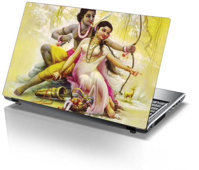 Decor Villa ram and sita Self Adhesive Vinyl Laptop Skin Compatible for 15.6 inch(Theme: Spiritual)