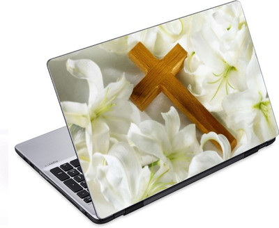 ezyPRNT Crucifix on Jasmine (14 to 14.9 inch) Vinyl Laptop Decal 14