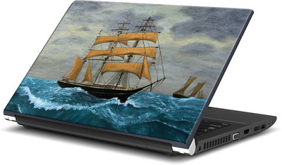 

ShopMantra Vintage Ship in Sea Canvas Paint Vinyl Laptop Decal 15.6