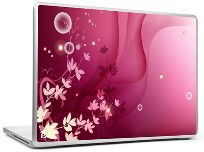 

Print Shapes swirls pink purple leaves wide Vinyl Laptop Decal 15.6