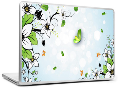 

Print Shapes Summer white flowers with butterflies Vinyl Laptop Decal 15.6