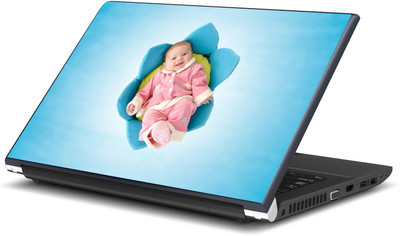 Artifa Baby on Blue flower Vinyl Laptop Decal 15.6