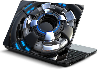 

Geek 4D METAL SURFACE SHINY BLUE GRAY Laminated Vinyl Laptop Decal 15.6