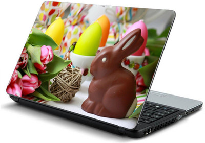 

Geek EASTER RABBIT CHOCOLATE EGGS FLOWERS TWINSE Laminated Vinyl Laptop Decal 15.6