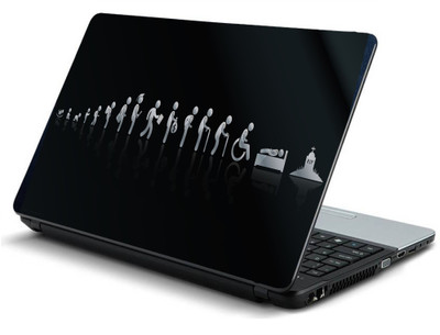 

Geek human evolution throughout life HQ Laminated Vinyl Laptop Decal 15.6