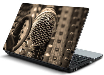 

Geek microphone wire tumbler net metal HQ Laminated Vinyl Laptop Decal 15.6