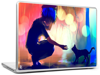 

Print Shapes Art boy cat rain anime Vinyl Laptop Decal 15.6