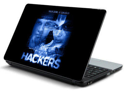 

Geek hackers - their crime is curosity HQ Laminated Vinyl Laptop Decal 15.6