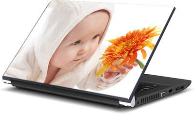 

ShopMantra Cute Baby with a Flower Vinyl Laptop Decal 15.6