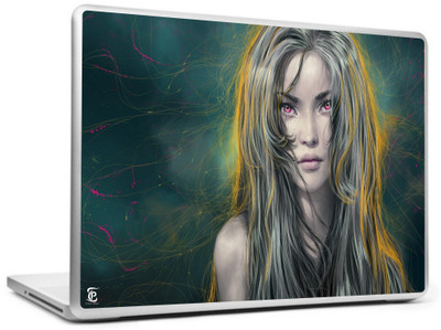 

Print Shapes Art girl hair blonde face Vinyl Laptop Decal 15.6