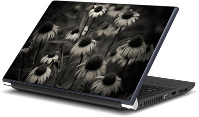 Artifa Flowers Black and White Vinyl Laptop Decal 15.6
