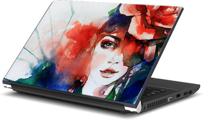 

ShopMantra Beautiful Lady Brush Painting Vinyl Laptop Decal 15.6