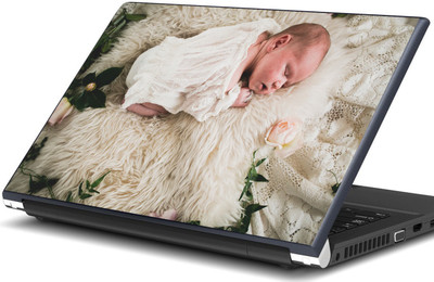 

Artifa Newborn baby in white sleeping Vinyl Laptop Decal 15.6