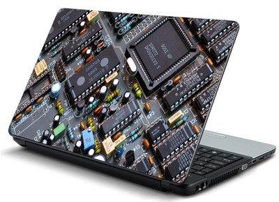 

Geek SCHEME CHIPS BLACK COMPUTER ELEMENTS Laminated Vinyl Laptop Decal 15.6