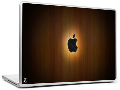 

Print Shapes Black apple with wooden wall Vinyl Laptop Decal 15.6