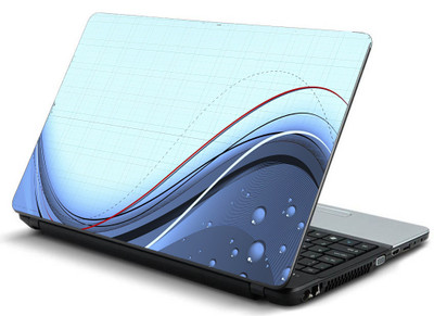 

Geek LINE BLUE BRIGHT GRAPHIC STRIPES Laminated Vinyl Laptop Decal 15.6
