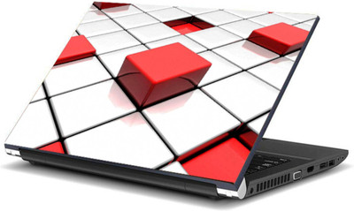 

Geek WHITE AND RED CUBES Laminated Vinyl Laptop Decal 15.6