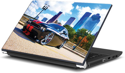 

ShopMantra Black racing car Vinyl Laptop Decal 15.6