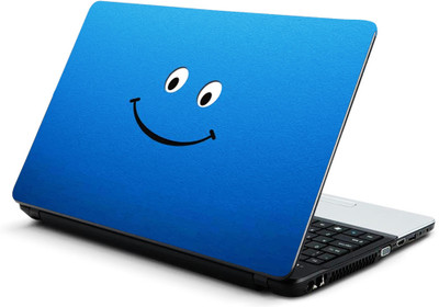 Geek Blue Smile HQ Laminated Vinyl Laptop Decal 15.6