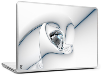 Print Shapes 3d white abstract wide Vinyl Laptop Decal 15.6