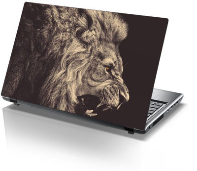 Decor Villa lion roar Self Adhesive Vinyl Laptop Skin Compatible for 15.6 inch(Theme: Nature)
