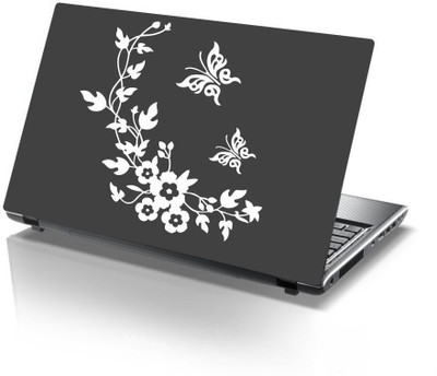 Decor Villa flowers butterflys Self Adhesive Vinyl Laptop Skin Compatible for 15.6 inch(Theme: Nature)
