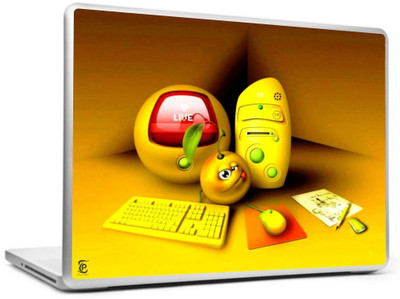

Print Shapes 3D yellow Computer Vinyl Laptop Decal 15.6