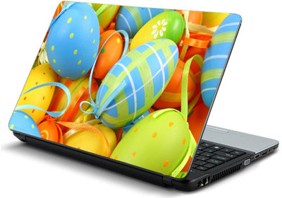 

Geek EASTER HOLIDAY EGGS BRIGHT RIBBON Laminated Vinyl Laptop Decal 15.6