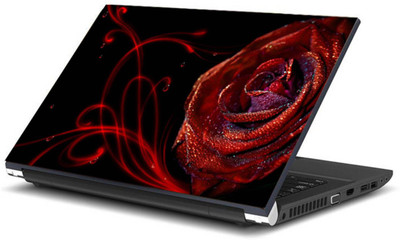 

Print Shapes Black & Red Rose Vinyl Laptop Decal 15.6