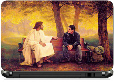 

Geek Jesus with boy Laminated Vinyl Laptop Decal 15.6